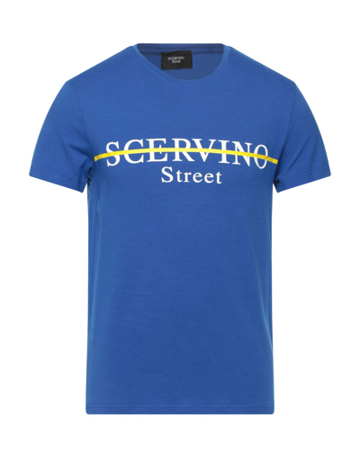 Shop Ermanno Scervino Man T-shirt Blue Size Xxl Cotton, Elastane