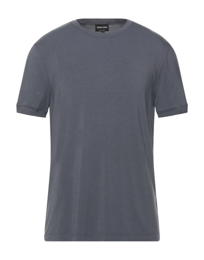Shop Giorgio Armani Man T-shirt Grey Size 40 Viscose, Elastane