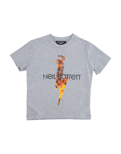 Shop Neil Barrett Toddler Boy T-shirt Grey Size 6 Cotton