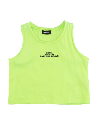 Shop Diesel Toddler Girl T-shirt Acid Green Size 6 Cotton