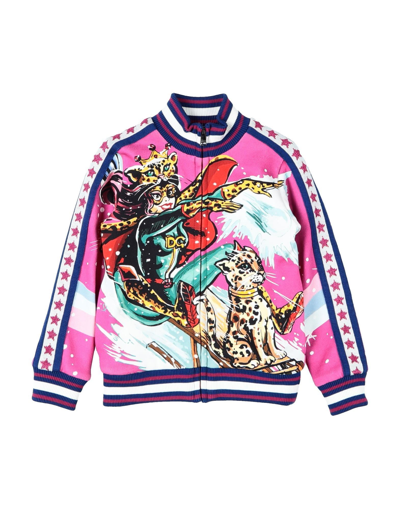 Shop Dolce & Gabbana Toddler Girl Sweatshirt Fuchsia Size 6 Cotton, Elastane