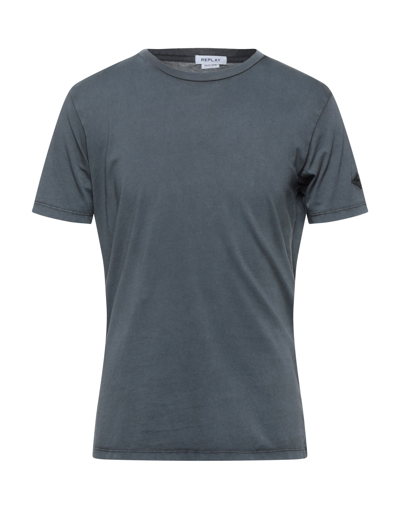 Shop Replay T-shirts In Slate Blue