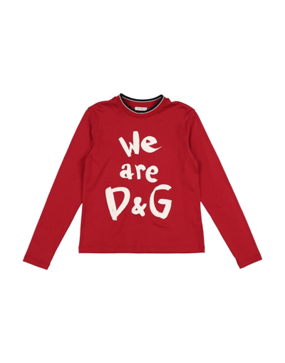 Shop Dolce & Gabbana Toddler Girl T-shirt Red Size 7 Cotton, Pvc - Polyvinyl Chloride, Elastane