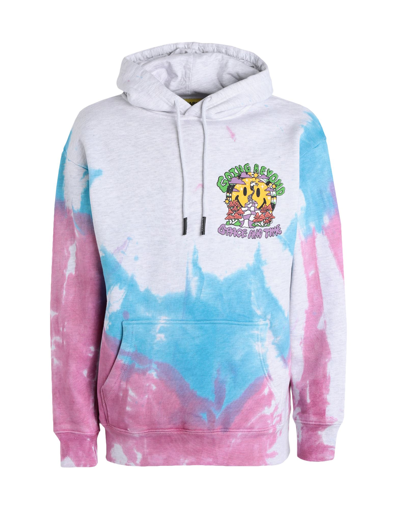 Shop Market Smiley Beyond Space And Time Tie-dye Hoodie Man Sweatshirt Light Grey Size L Cotton