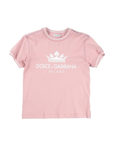 Shop Dolce & Gabbana Toddler Boy T-shirt Pastel Pink Size 7 Cotton, Elastane