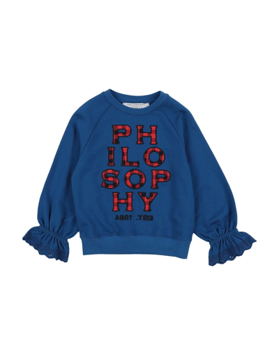 Shop Philosophy Di Lorenzo Serafini Toddler Girl Sweatshirt Blue Size 4 Cotton, Elastane