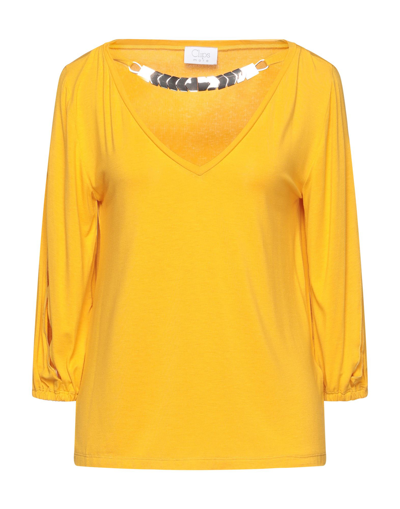 Shop Clips More Woman T-shirt Ocher Size 8 Viscose, Elastane In Yellow