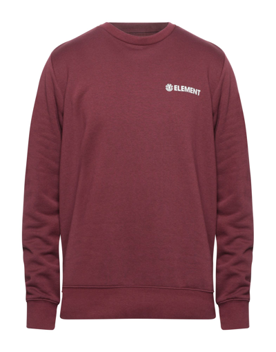 Shop Element Man Sweatshirt Burgundy Size Xs Cotton, Polyester In Red