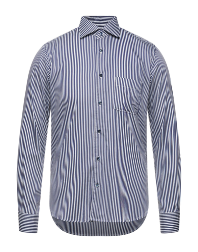 Shop Borsa Man Shirt Midnight Blue Size 15 ½ Cotton, Polyamide, Elastane