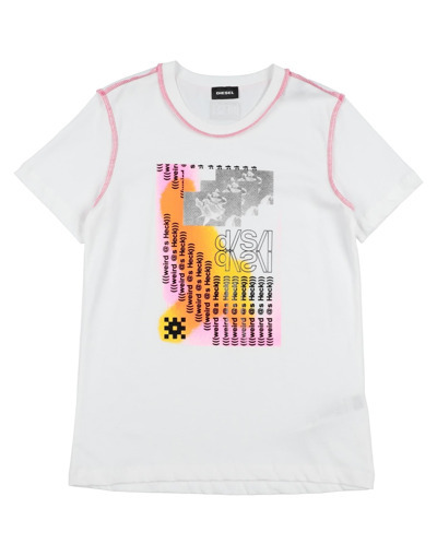 Shop Diesel Toddler Girl T-shirt White Size 4 Cotton