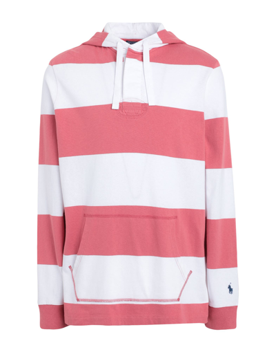 Shop Polo Ralph Lauren Striped Jersey Hooded Rugby Shirt Man Sweatshirt White Size M Cotton, Polyester