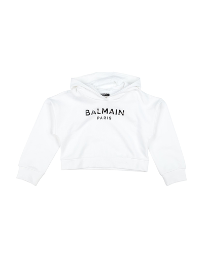 Shop Balmain Toddler Girl Sweatshirt Ivory Size 6 Cotton In White