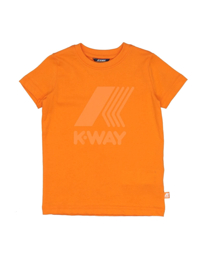 Shop K-way Toddler Girl T-shirt Orange Size 6 Cotton