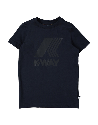 Shop K-way Toddler Girl T-shirt Midnight Blue Size 4 Cotton