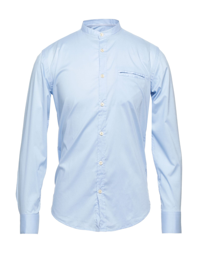 Shop Hermitage Man Shirt Sky Blue Size Xl Cotton, Elastane