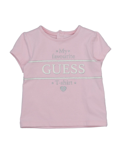 Shop Guess Newborn Girl T-shirt Pink Size 3 Cotton, Elastane