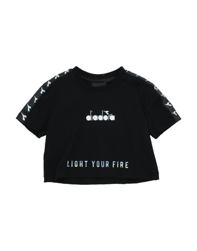 Shop Diadora Toddler Girl T-shirt Black Size 6 Cotton