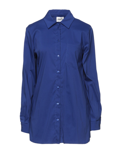 Shop Berna Woman Shirt Bright Blue Size S Cotton, Polyamide, Elastane