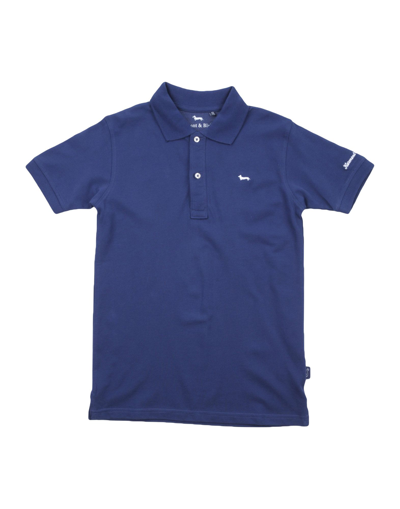 Shop Harmont & Blaine Man Polo Shirt Midnight Blue Size 12 Cotton