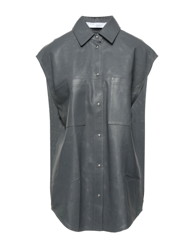 Shop Iro Woman Shirt Lead Size 6 Lambskin In Grey