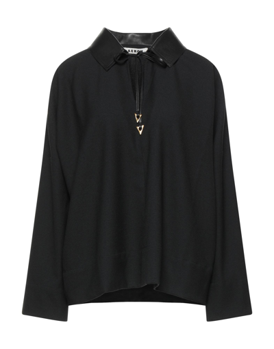Shop Aeron Woman Top Black Size M Polyester, Viscose, Elastane, Leather
