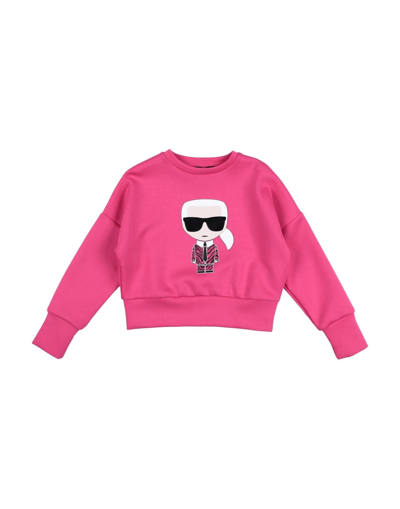 Shop Karl Lagerfeld Sweatshirts In Fuchsia