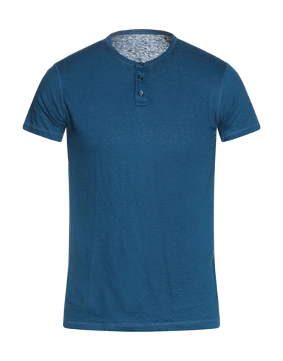 Shop Majestic Filatures Man T-shirt Midnight Blue Size M Linen, Elastane