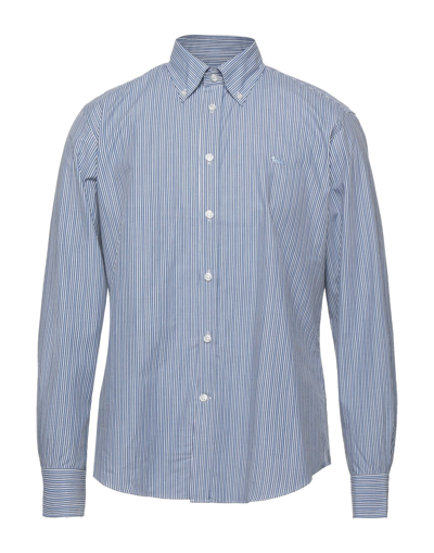 Shop Harmont & Blaine Man Shirt Midnight Blue Size 4xl Cotton