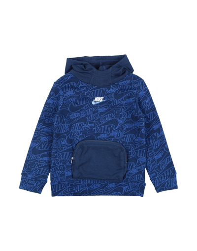 Shop Nike B Nsw  Read Aop Po Hoodie Toddler Boy Sweatshirt Midnight Blue Size 7 Cotton, Polyester In Dark Blue