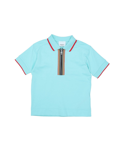 Shop Burberry Polo Shirts In Turquoise