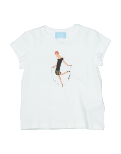 Shop Lanvin Toddler Girl T-shirt White Size 6 Cotton, Elastane