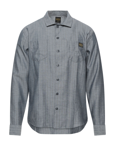 Shop Rvca Man Shirt Midnight Blue Size M Polyester, Cotton