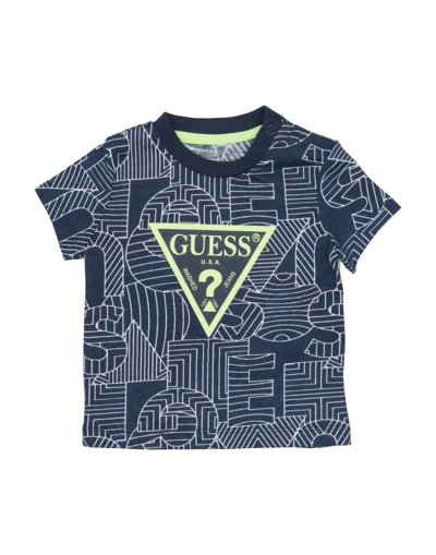Shop Guess Newborn Boy T-shirt Midnight Blue Size 3 Cotton
