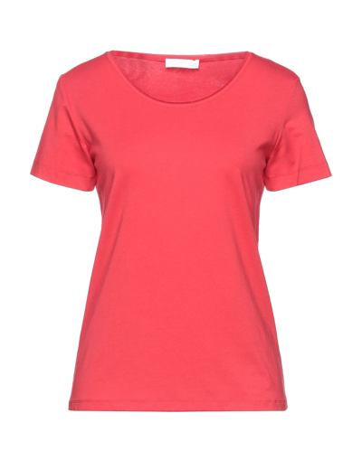 Shop Airfield Woman T-shirt Red Size 4 Cotton, Tencel Modal, Elastane