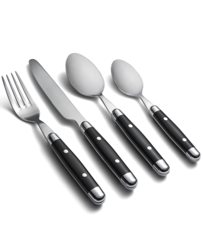 Cambridge Silversmiths Jubilee Mirror 16-piece Flatware Set, Service For 4 In Black