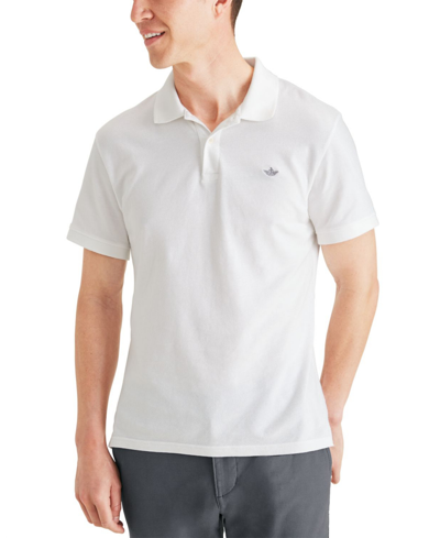 Shop Dockers Men's Icon Slim-fit Embroidered Logo Polo Shirt In Lucent White