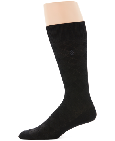 Shop Perry Ellis Portfolio Perry Ellis Men's Socks, Diamond Single Pack In Black