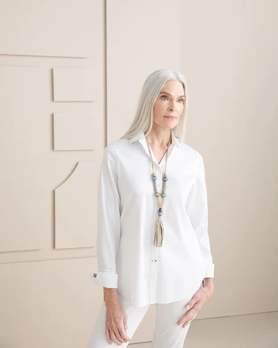 Chico's No-iron Stretch Shirt In White