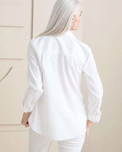 Chico's No-iron Stretch Shirt In White