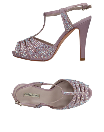 Shop Luciano Barachini Woman Sandals Light Purple Size 7 Textile Fibers