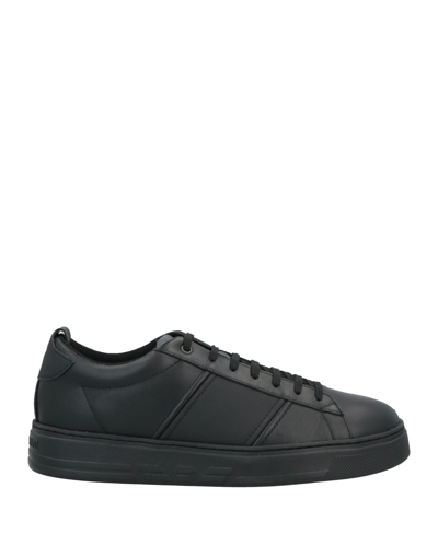 Shop Emporio Armani Man Sneakers Black Size 8.5 Soft Leather, Textile Fibers
