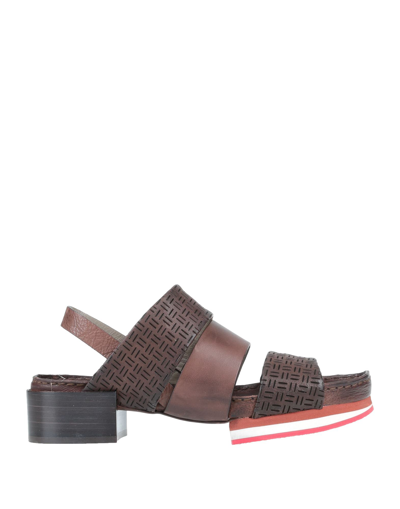 Shop Ixos Woman Sandals Dark Brown Size 6 Soft Leather