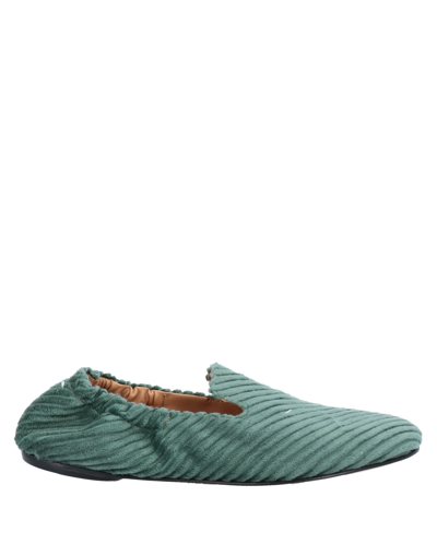 Shop Maison Margiela Woman Loafers Sage Green Size 6.5 Textile Fibers