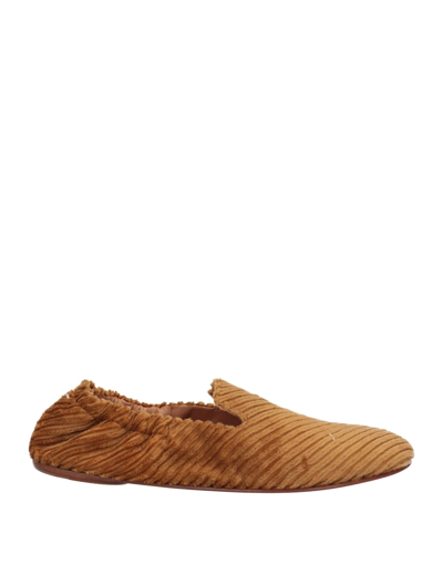 Shop Maison Margiela Woman Loafers Camel Size 7 Textile Fibers In Beige