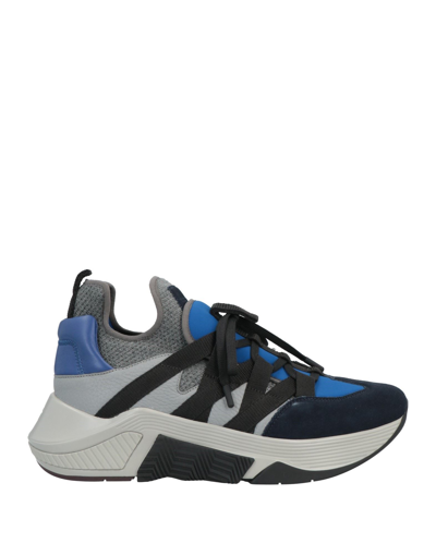 Shop Giorgio Armani Man Sneakers Bright Blue Size 7 Soft Leather, Textile Fibers