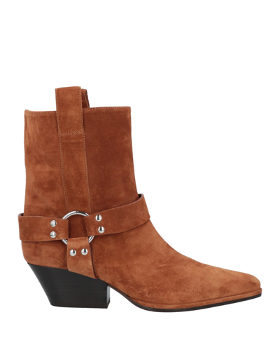 Sergio Rossi Ankle Boots In Camel