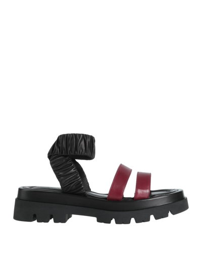 Shop Lemaré Woman Sandals Burgundy Size 10 Soft Leather In Red
