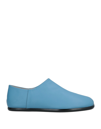 Shop Maison Margiela Man Loafers Azure Size 12 Soft Leather In Blue
