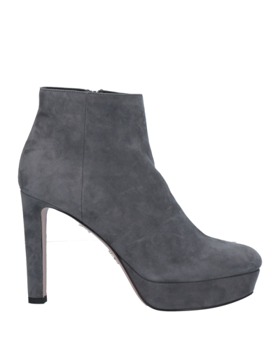 Shop Prada Ankle Boots In Grey
