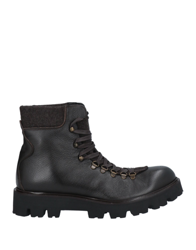 Shop Baldinini Man Ankle Boots Dark Brown Size 7 Soft Leather, Textile Fibers
